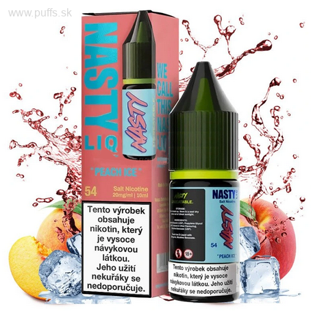 Nasty Liq- Salt e-liquid- Peach Ice 10ml 10mg