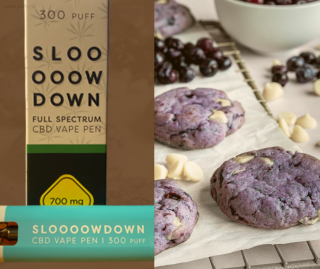 SLOW DOWN PREMIUM CBD VAPE PEN 70% Bueberry cookies